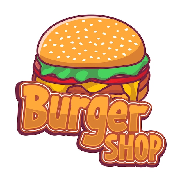 plantilla de logotipo de la mascota de la hamburguesa vectorial