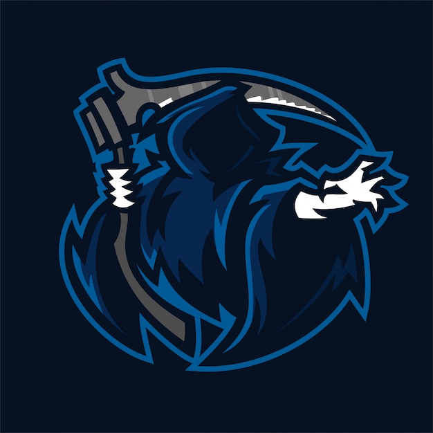 Plantilla de logotipo de mascota juego gim reaper esport