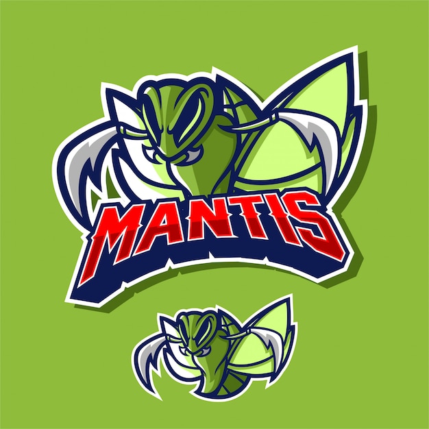 Plantilla de logotipo de mascota de juego de mantis sport