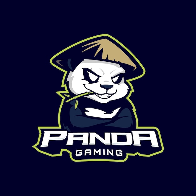 Plantilla de logotipo de mascota de juego Panda esport