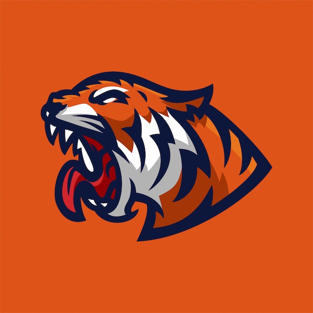 plantilla de logotipo de mascota de juego de tigre esport