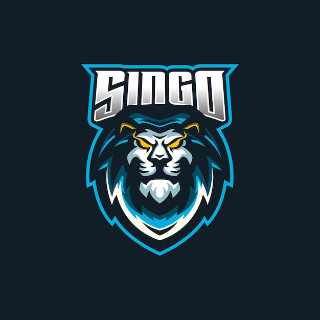 Plantilla de logotipo de mascota de juegos lion esport