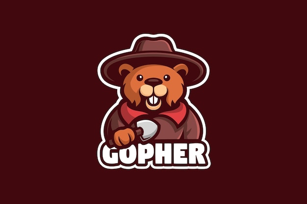 Plantilla de logotipo de la mascota de little gopher