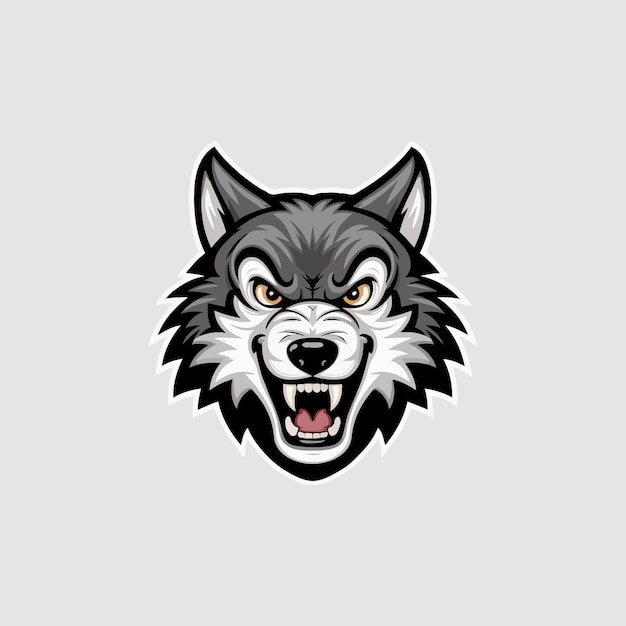 plantilla de logotipo de la mascota del lobo para el equipo de esports