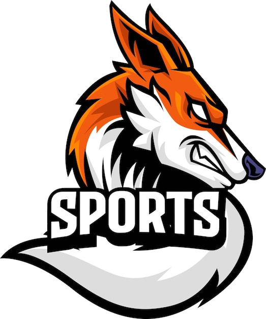Plantilla de logotipo de mascota de lobo vectorial para equipo de logotipo deportivo