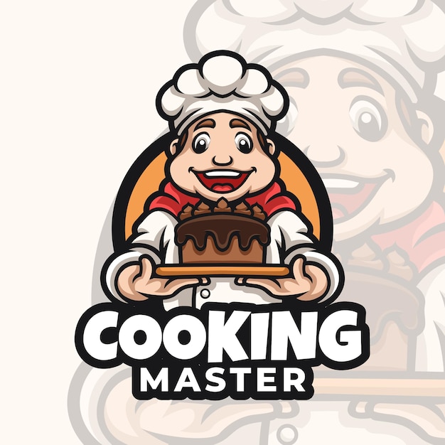 Plantilla de logotipo de mascota Master Chef para su comida y restaurante