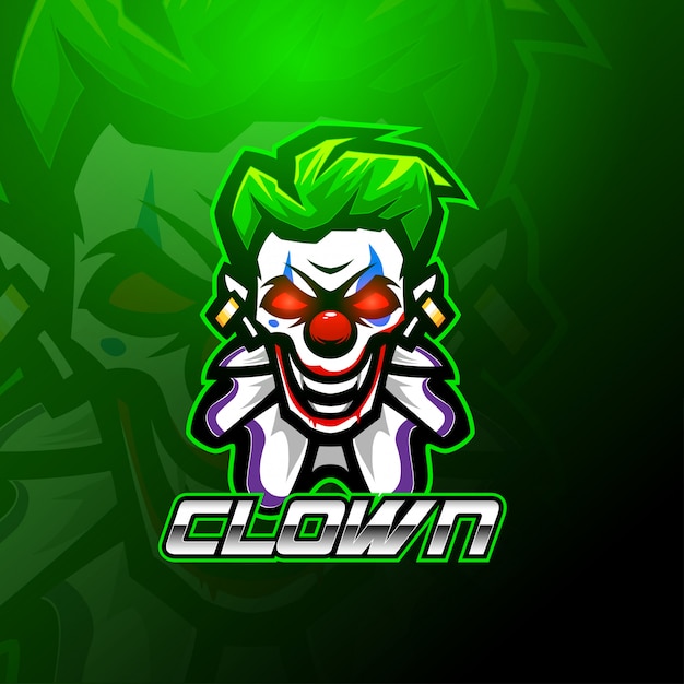 Plantilla de logotipo de mascota de payaso esport