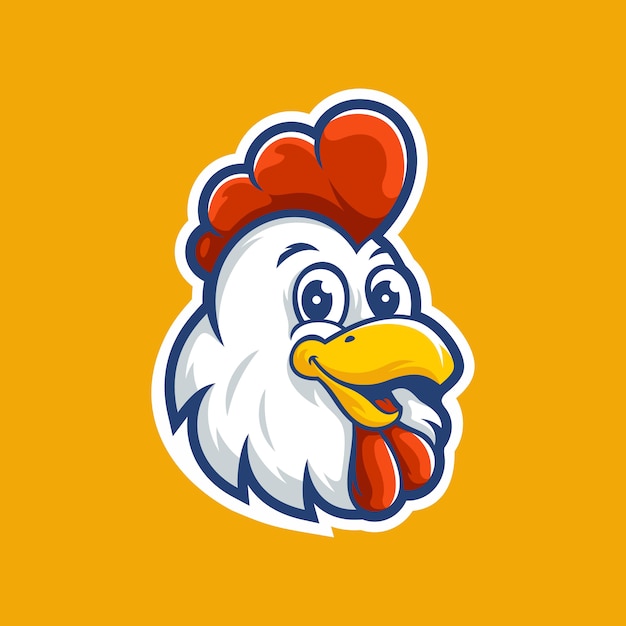 Plantilla de logotipo de mascota de pollo para restaurante