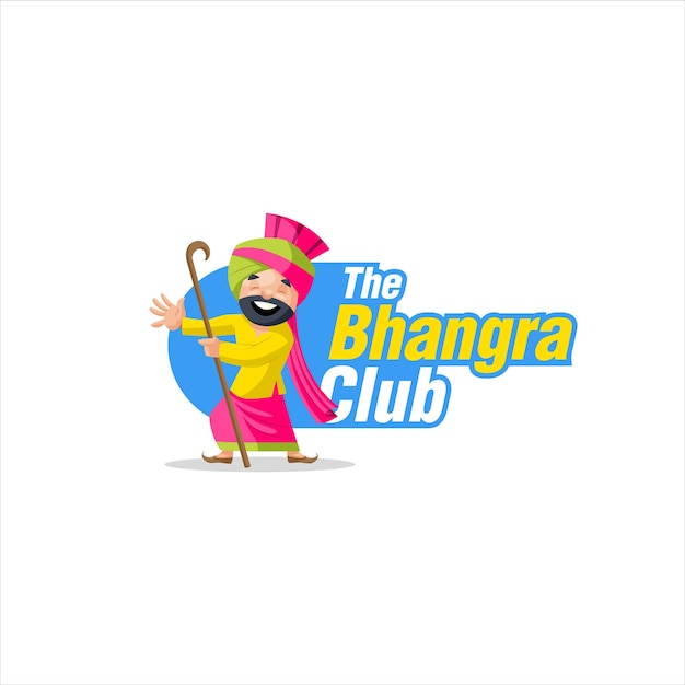 Vector la plantilla de logotipo de mascota de vector de bhangra club