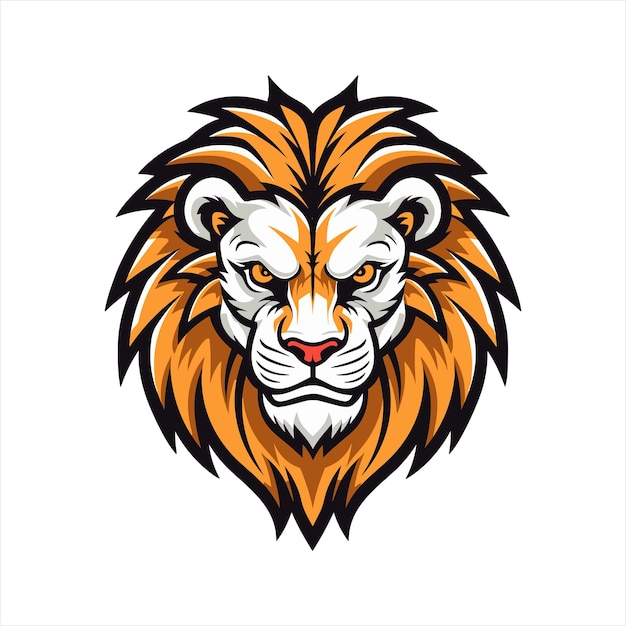 Plantilla de logotipo de mascota vector lion con fondo de pentecostés