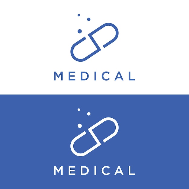 Plantilla de logotipo de medicina de cápsula farmacéuticalogotipo para farmacia saludfarmaciamédicomédicosímbolo de más