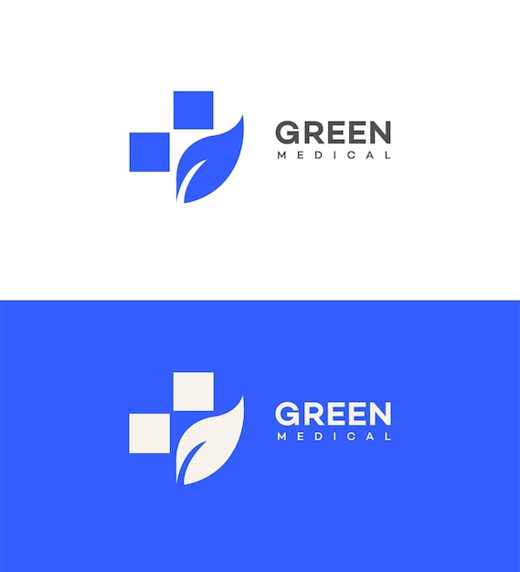 Vector plantilla de logotipo médico verde