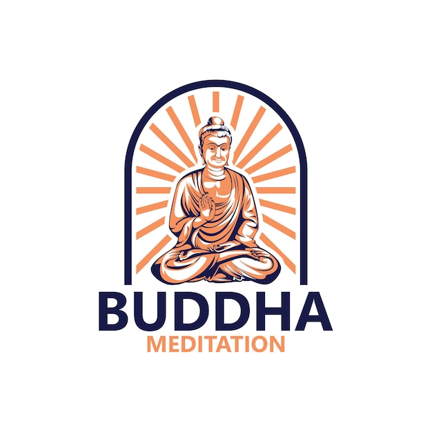 Vector plantilla de logotipo de meditación de buda