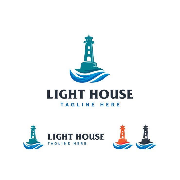 Vector plantilla de logotipo mercusuar casa de luz