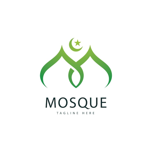 Vector plantilla de logotipo de mezquita diseño de concepto islámico símbolo creativo