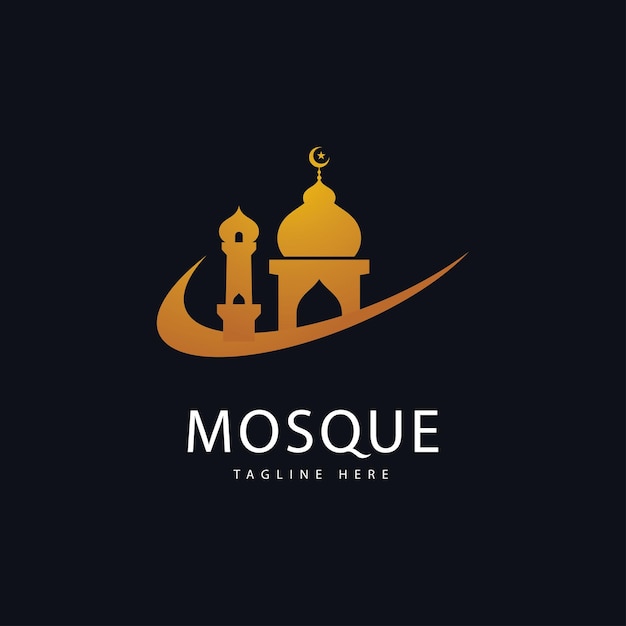 Plantilla de logotipo de mezquita Diseño de concepto islámico Símbolo creativo