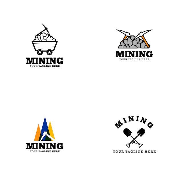 Vector plantilla de logotipo de minería