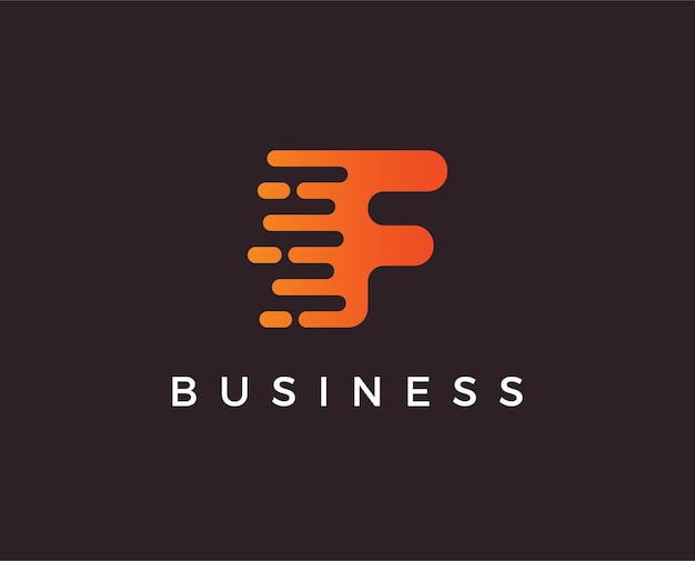 Plantilla de logotipo mínima letra f