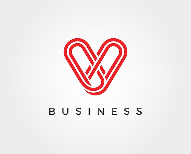 Plantilla de logotipo mínima letra v