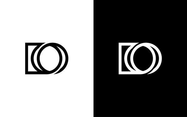 plantilla de logotipo minimalista de la letra D O