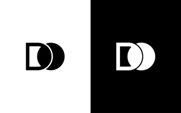 plantilla de logotipo minimalista de la letra D O