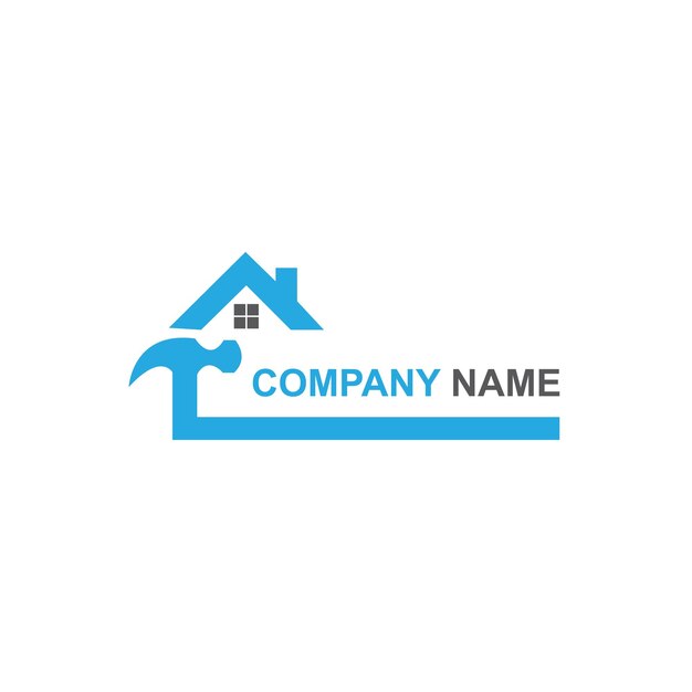 Plantilla de logotipo minimalista para las reparaciones de casas