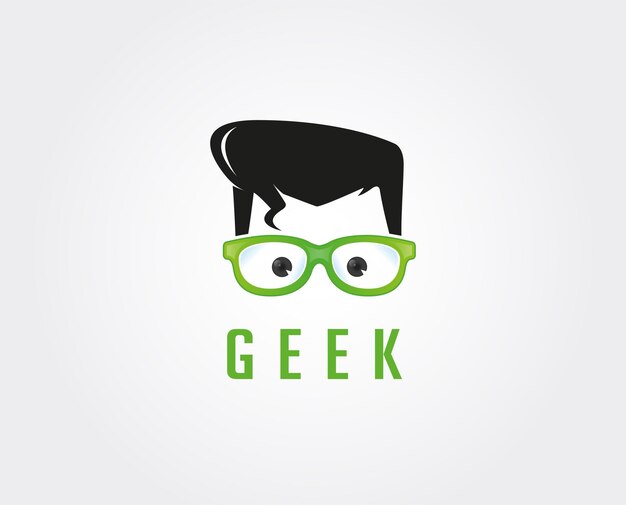 plantilla de logotipo mínimo geek