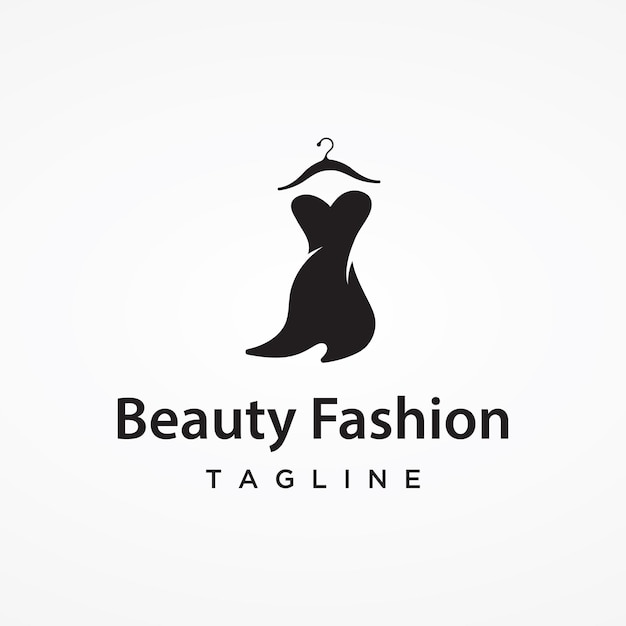 Plantilla de logotipo de moda de mujer con ropa de lujo de perchaLogo para negocioboutiquetienda de modamodelocompras y belleza