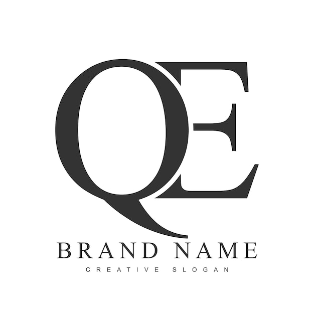 plantilla de logotipo de moda de QE letra inicial q y e estilo de fuente clásico logotipo creativo para el nombre o la identidad de la empresa