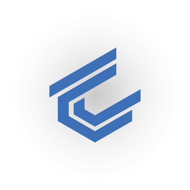 Plantilla de logotipo moderno abstracto o icono de la letra minúscula C o CC en color azul