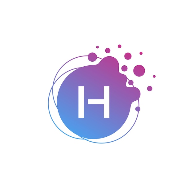 Plantilla de logotipo moderno de burbuja líquida inicial de letra H