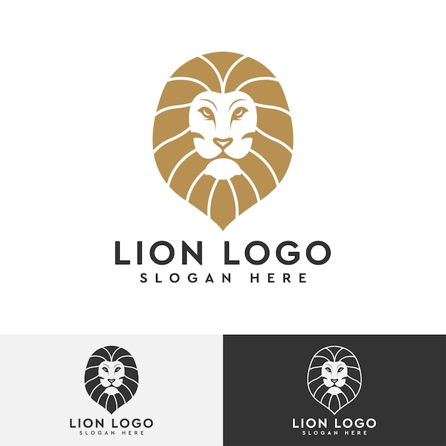 Plantilla de logotipo moderno de cabeza de león