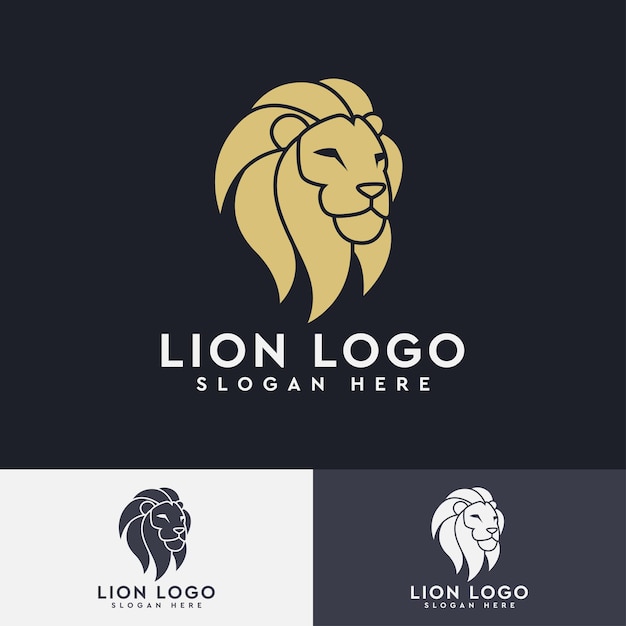 Plantilla de logotipo moderno de cabeza de león