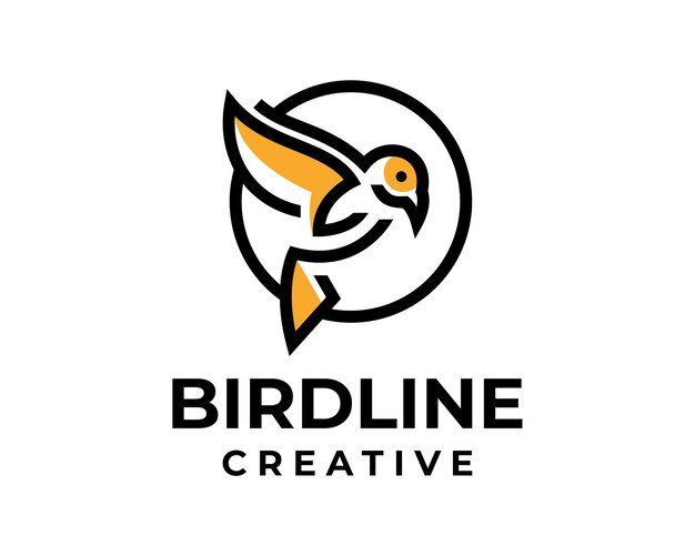 Plantilla de logotipo moderno y elegante bird line