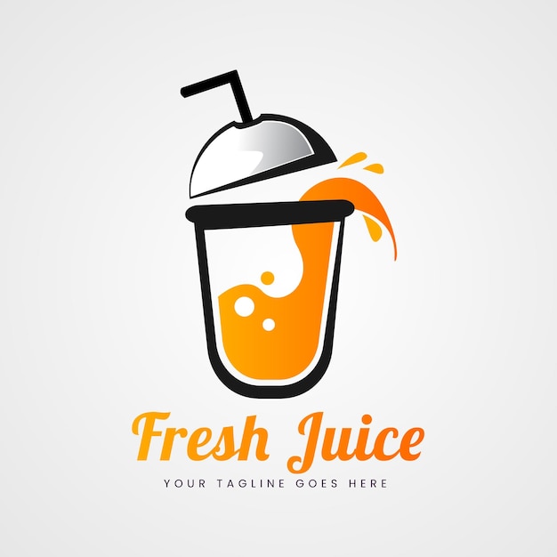 Plantilla de logotipo moderno de jugo fresco