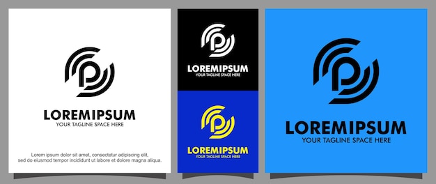 Plantilla de logotipo moderno letra P