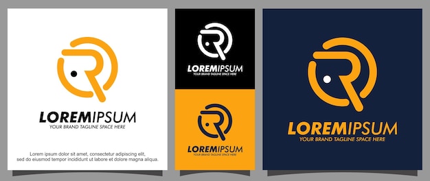 Vector plantilla de logotipo moderno letra r