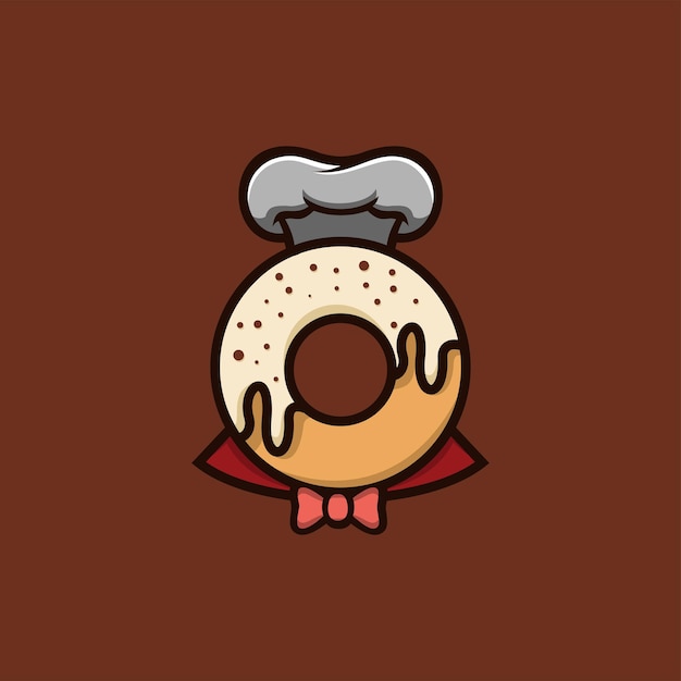 Vector plantilla de logotipo moderno de mascota de donuts