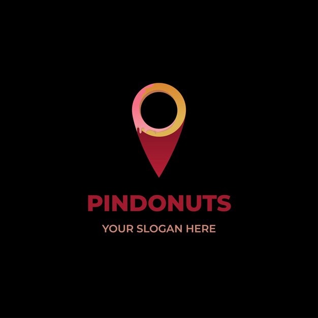 Plantilla de logotipo moderno pin donuts