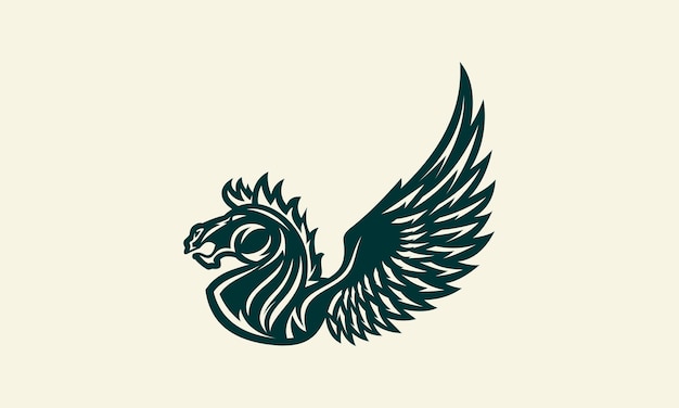 Plantilla de logotipo moderno silueta pegaso