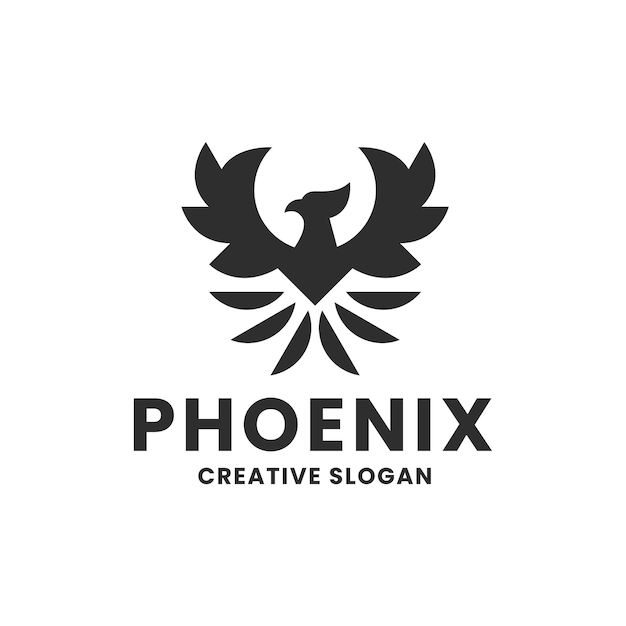 Plantilla de logotipo moderno simple de black phoenix