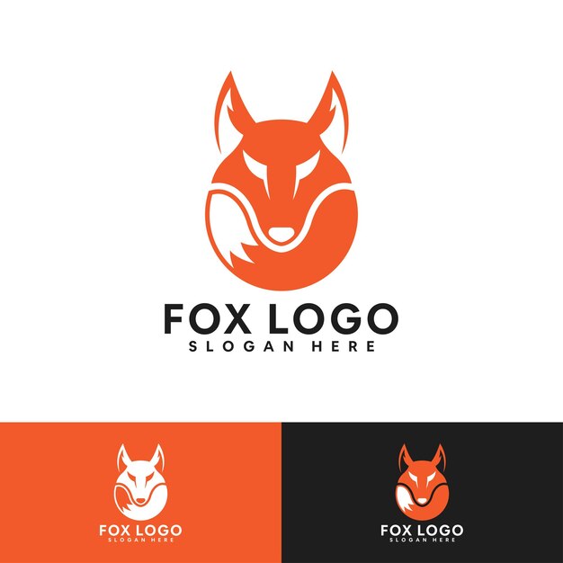 Plantilla de logotipo moderno de zorro
