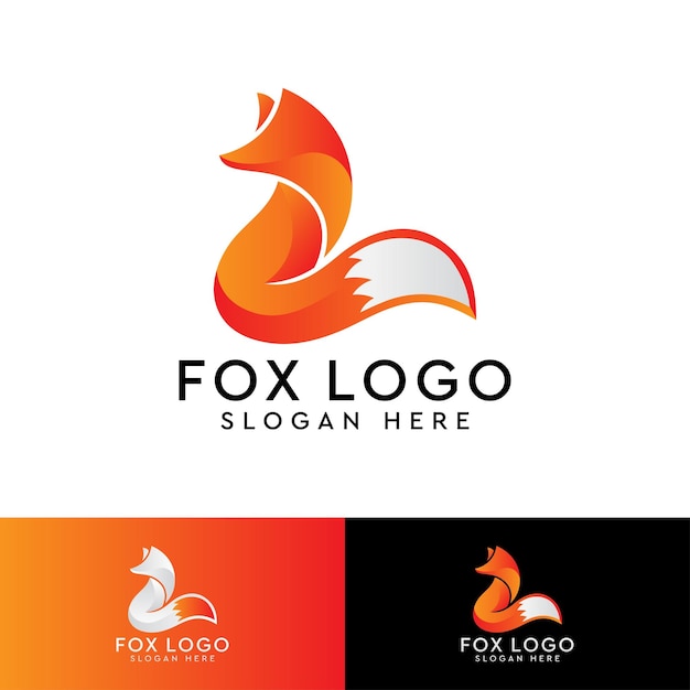 Plantilla de logotipo moderno de zorro