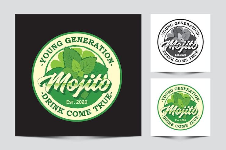 Vector plantilla de logotipo de mojito