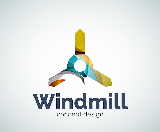 Plantilla de logotipo de molino de viento