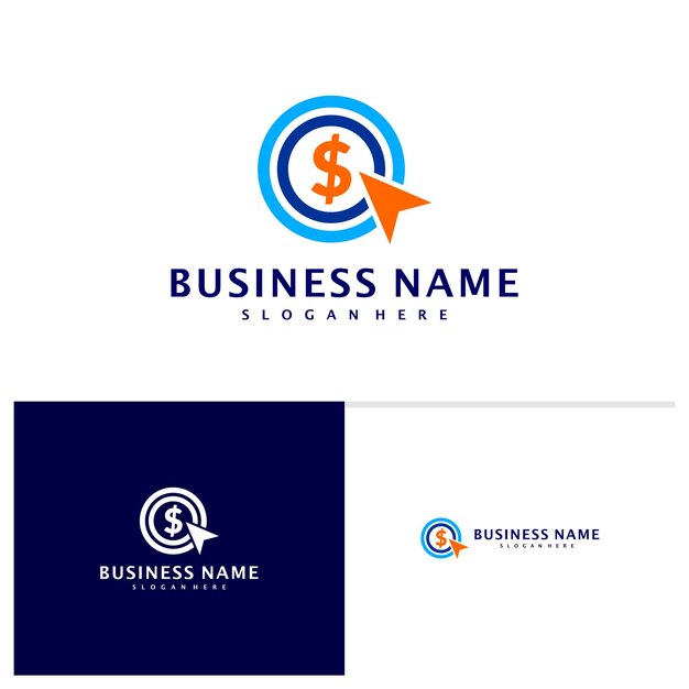 Plantilla de logotipo de moneda en línea vectorial de concepto de diseño de logotipo Touch Money
