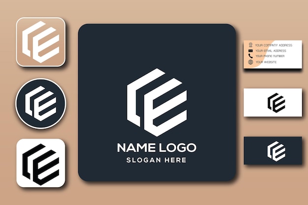 plantilla de logotipo de le monogram