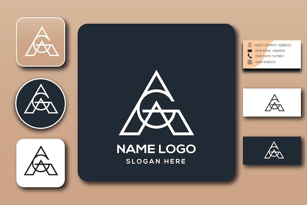 plantilla de logotipo de monograma ag