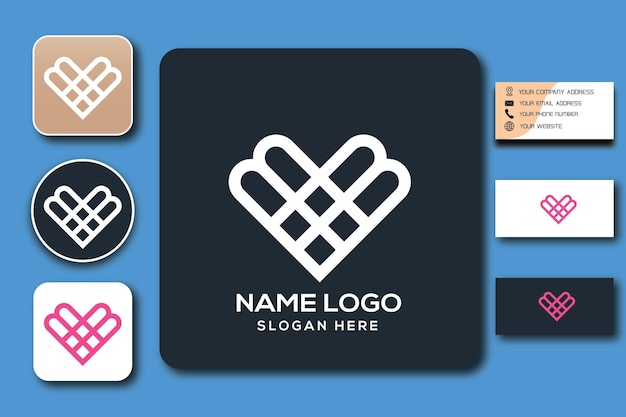plantilla de logotipo de monograma de amor de combinación de mm