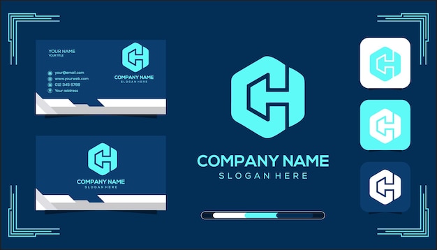 Plantilla de logotipo de monograma ch